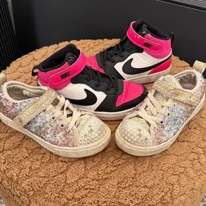 Nike Black and Pink Kids' Sneakers